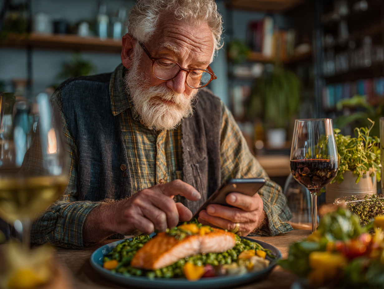 Alimente sănătoase colorate, fructe și legume proaspete pentru persoane în vârstă